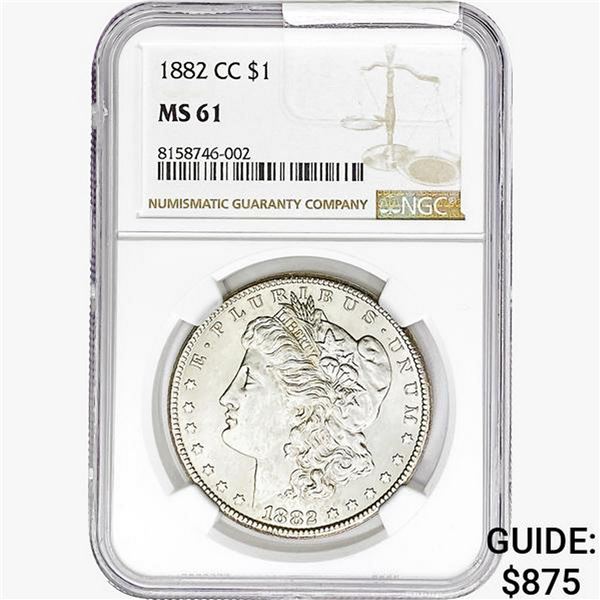1882-CC Morgan Silver Dollar NGC MS61