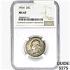 1954 Washington Silver Quarter NGC MS67