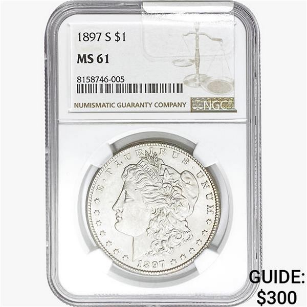 1897-S Morgan Silver Dollar NGC MS61