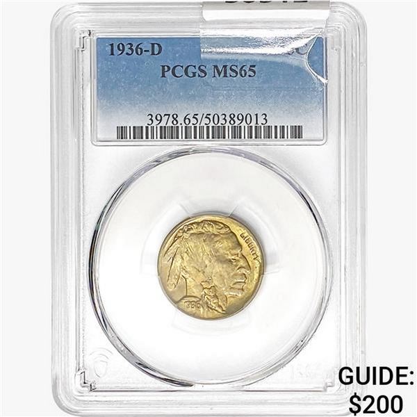 1936-D Buffalo Nickel PCGS MS65