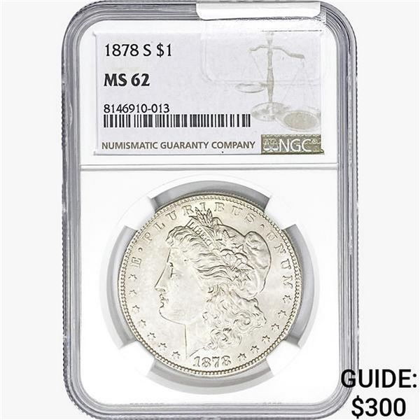 1878-S Morgan Silver Dollar NGC MS62