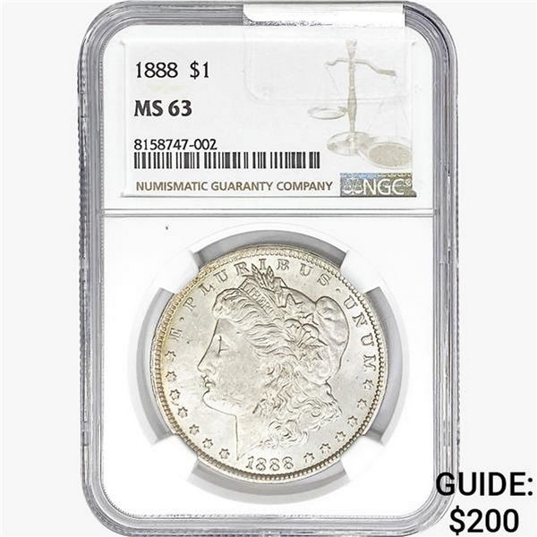 1888 Morgan Silver Dollar NGC MS63
