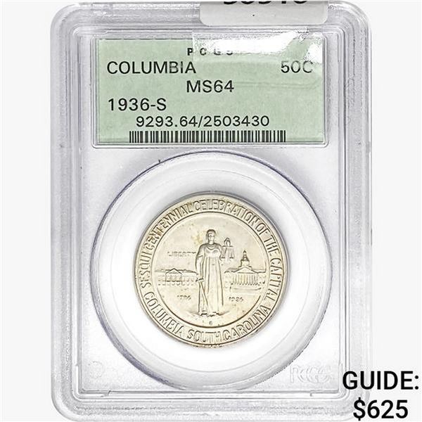 1936-S Columbia Half Dollar PCGS MS64