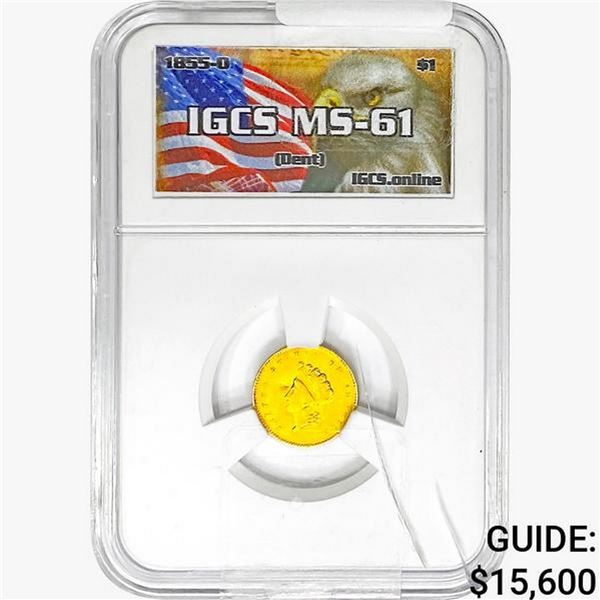 1855-O Rare Gold Dollar ICGS MS61