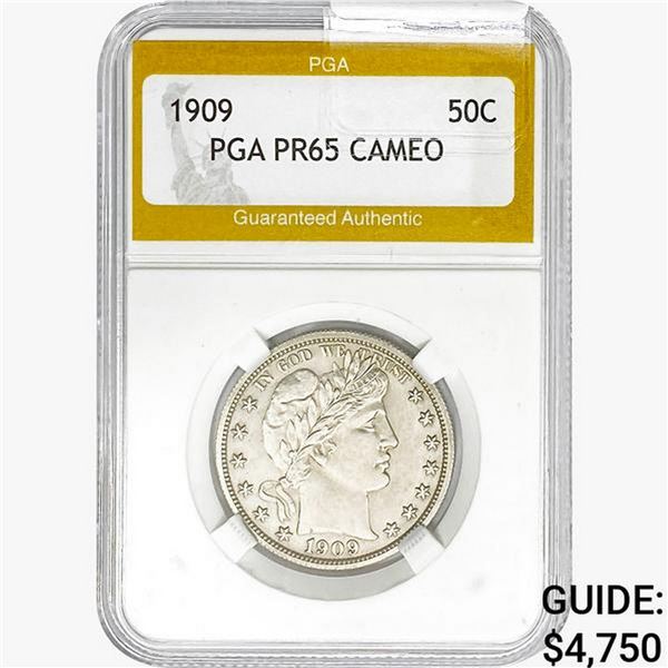 1909 Barber Half Dollar PGA PR65 CAMEO