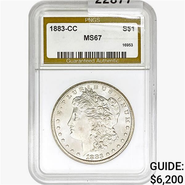 1883-CC Morgan Silver Dollar PNGS MS67