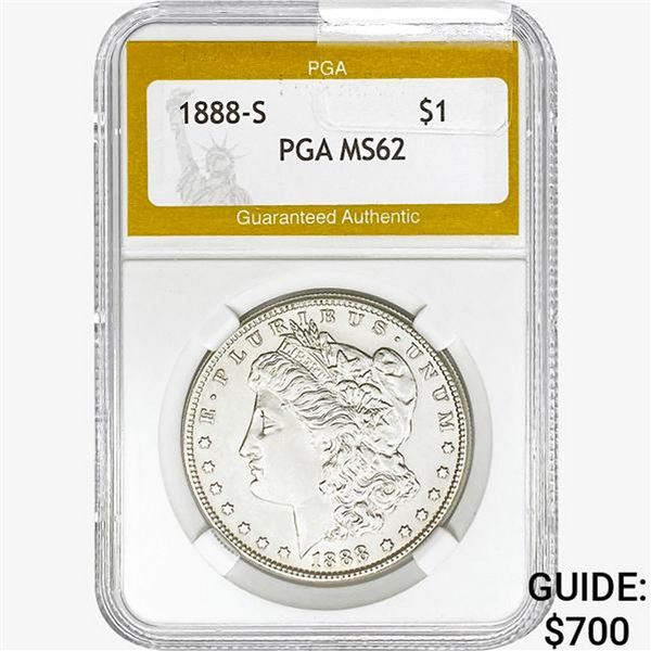 1888-S Morgan Silver Dollar PGA MS62
