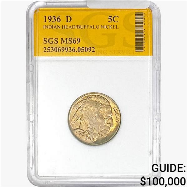 1936-D Buffalo Nickel SEGS MS69