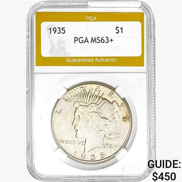 1935 Silver Peace Dollar PGA MS63+