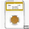 Image 1 : 1804 Capped Bust Half Cent PGA MS62+ Plain 4 No Stem