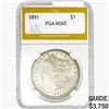 Image 1 : 1891 Morgan Silver Dollar PGA MS65