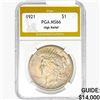 Image 1 : 1921 Silver Peace Dollar PGA MS66 High Relief
