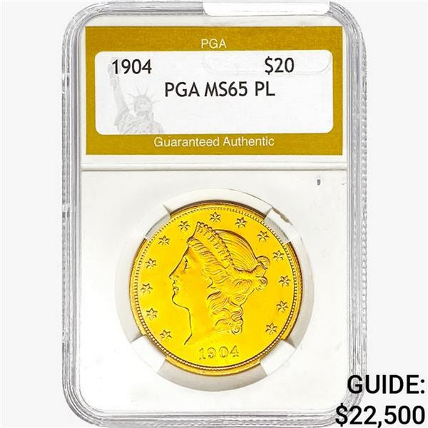 1904 $20 Gold Double Eagle PGA MS65 PL