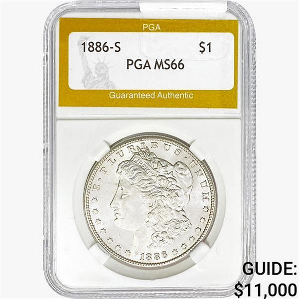 1886-S Morgan Silver Dollar PGA MS66