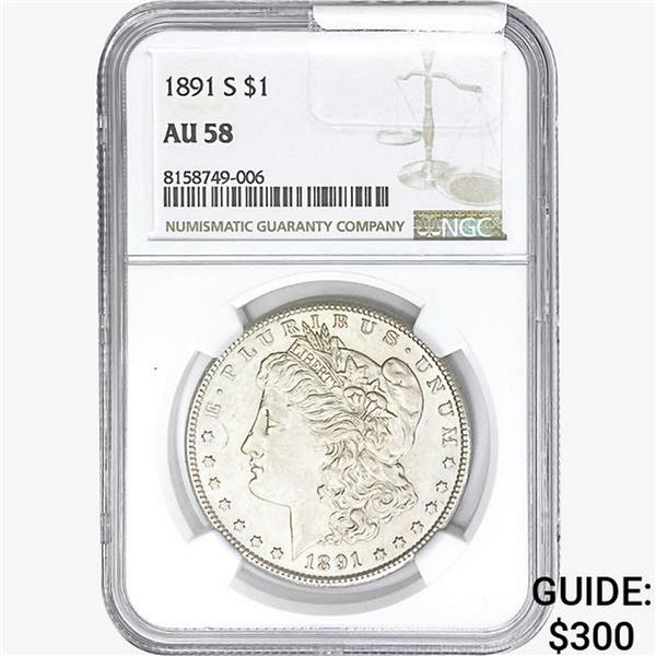 1891-S Morgan Silver Dollar NGC AU58
