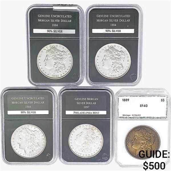 [5] 1884-1897 Morgan Silver Dollar GG/PCI UNC/EF40