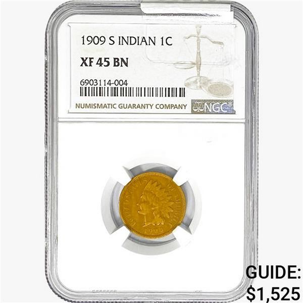 1909-S Indian Head Cent NGC XF45 BN