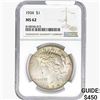 Image 1 : 1934 Silver Peace Dollar NGC MS62