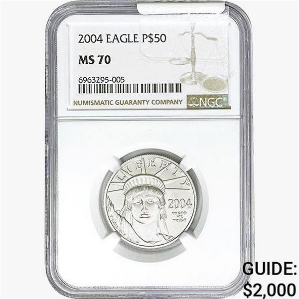 2004 1/2oz P$50 Eagle NGC MS70