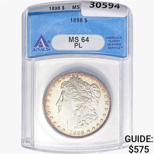1898 Morgan Silver Dollar ANACS MS64 PL