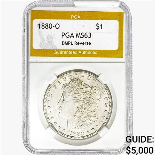 1880-O Morgan Silver Dollar PGA MS63 DMPL Reverse