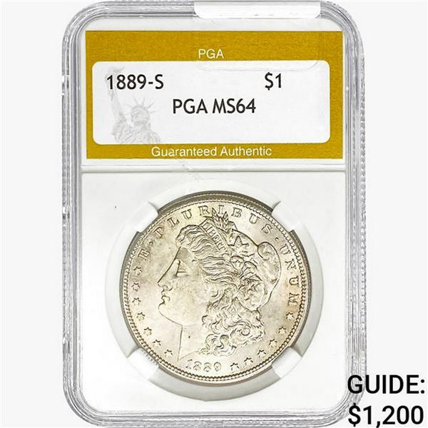 1889-S Morgan Silver Dollar PGA MS64