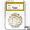 Image 1 : 1921 Silver Peace Dollar PGA MS63 High Relief