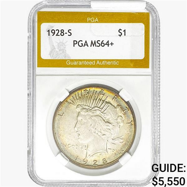 1928-S Silver Peace Dollar PGA MS64+