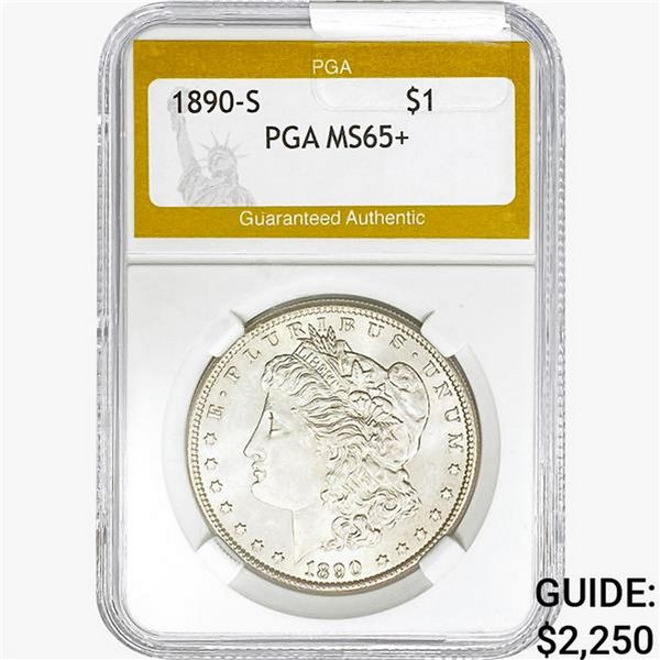 1890-S Morgan Silver Dollar PGA MS65+