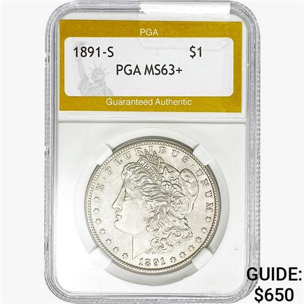 1891-S Morgan Silver Dollar PGA MS63+