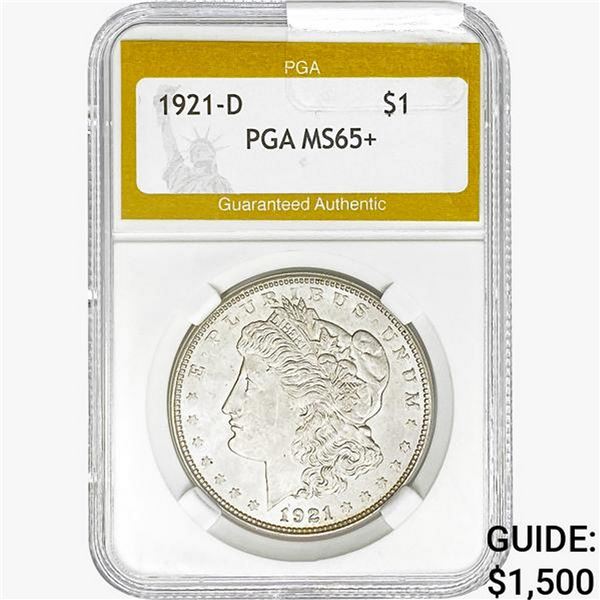 1921-D Morgan Silver Dollar PGA MS65+