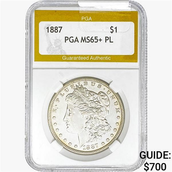 1887 Morgan Silver Dollar PGA MS65+ PL