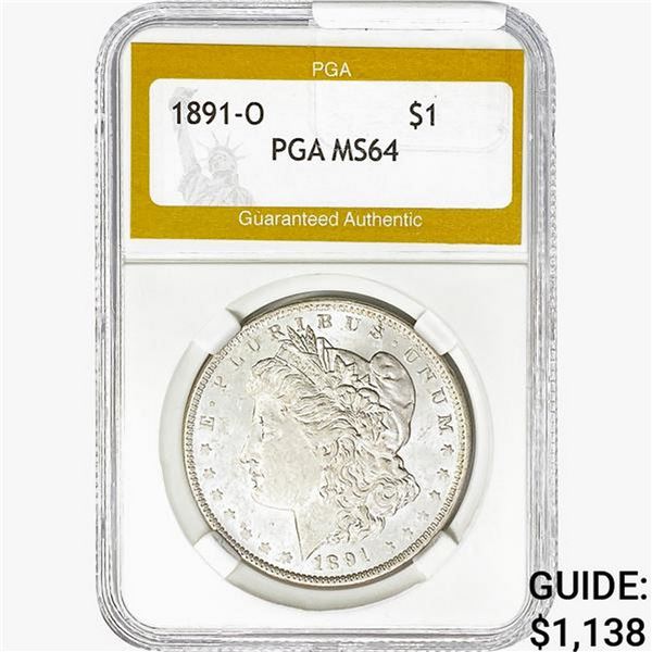 1891-O Morgan Silver Dollar PGA MS64