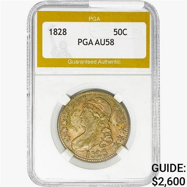 1828 Capped Bust Half Dollar PGA AU58