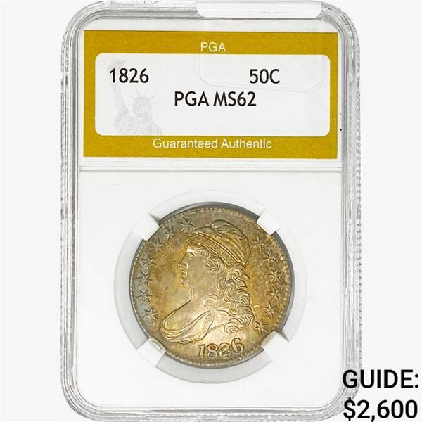 1826 Capped Bust Half Dollar PGA MS62