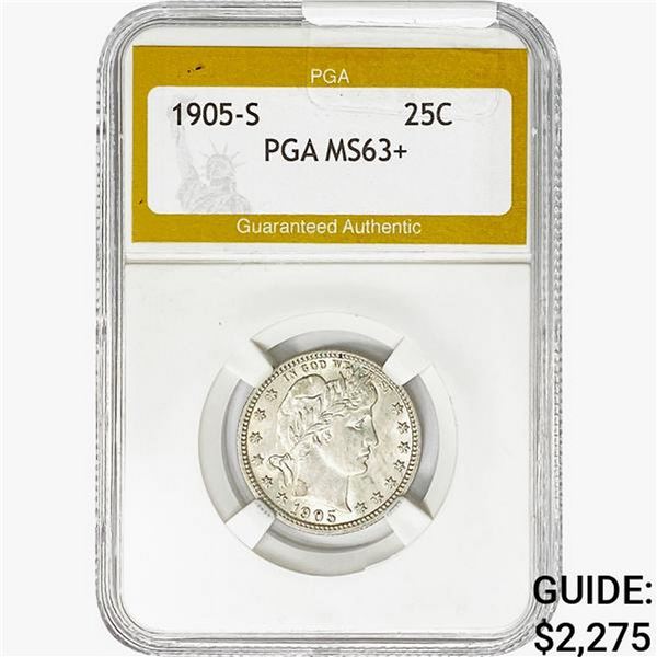 1905-S Barber Quarter PGA MS63+