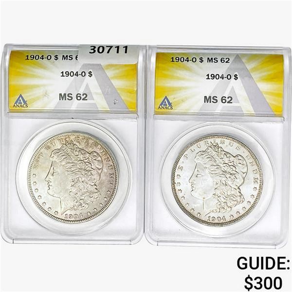 [2] 1904-O Morgan Silver Dollar ANACS MS62