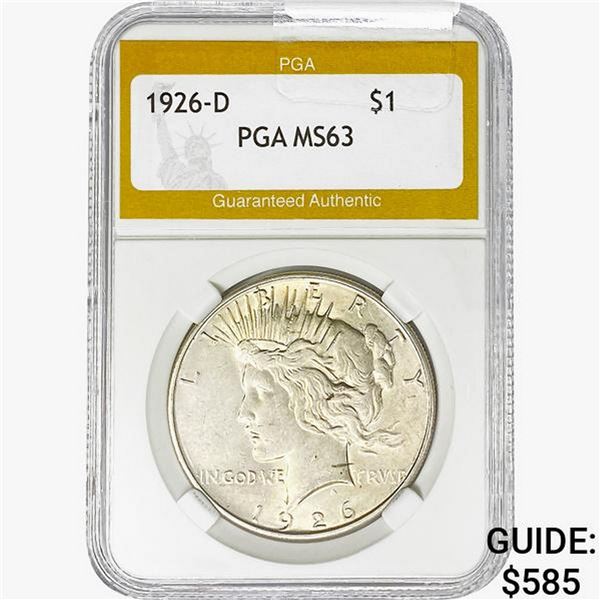 1926-D Silver Peace Dollar PGA MS63