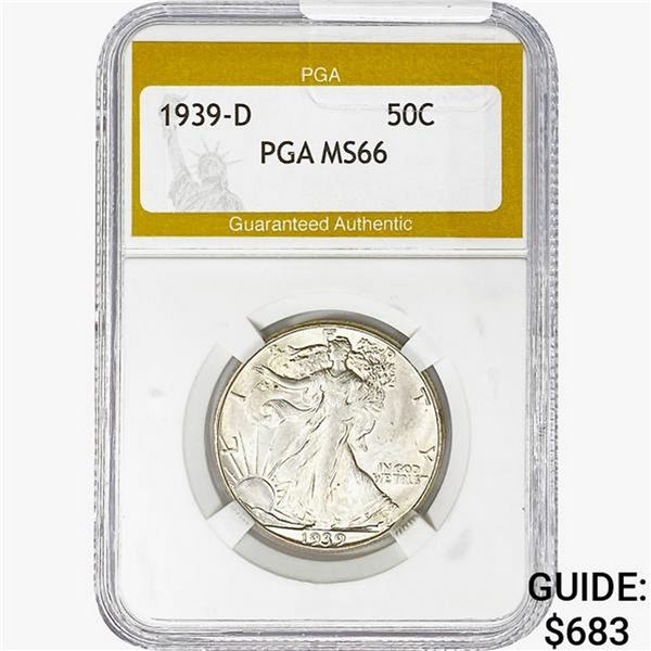 1939-D Walking Liberty Half Dollar PGA MS66