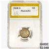 1838-O Seated Liberty Dime PGA AU53