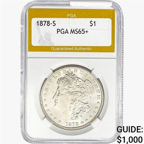 1878-S Morgan Silver Dollar PGA MS65+