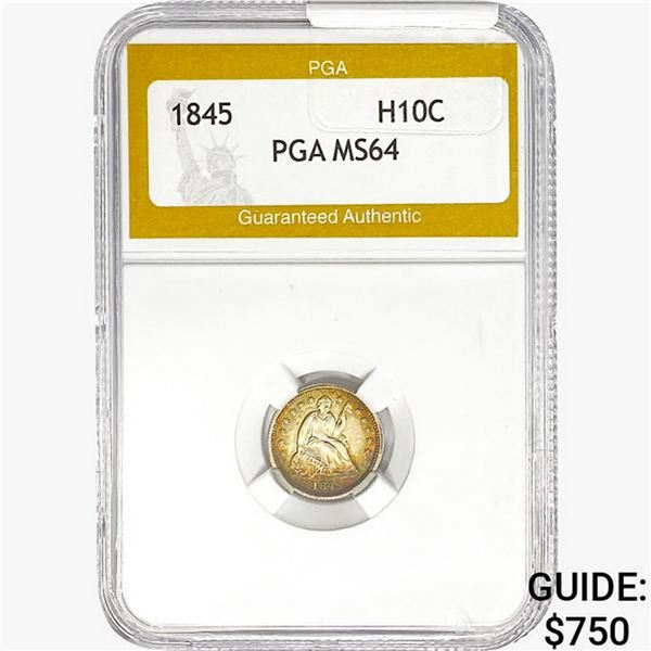 1845 Seated Liberty Half Dime PGA MS64