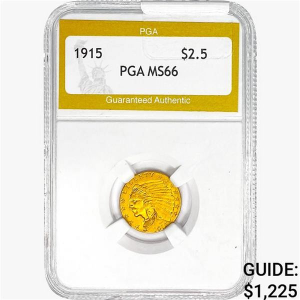 1915 $2.50 Gold Quarter Eagle PGA MS66