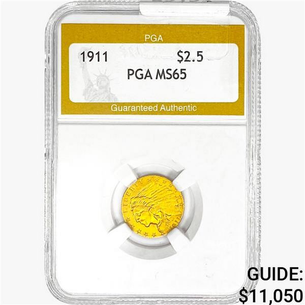 1911 $2.50 Gold Quarter Eagle PGA MS65