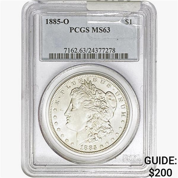 1885-O Morgan Silver Dollar PCGS MS63