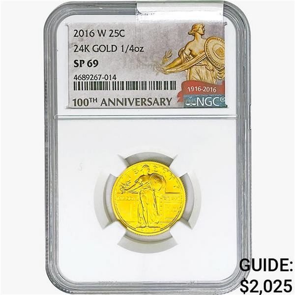 2016-W 1/4oz 24K Gold 25C STL NGC SP69