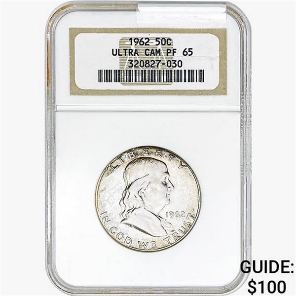 1962 Franklin Half Dollar NGC PF65 ULTRA CAM