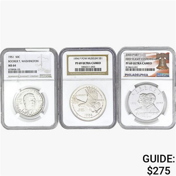 [3]1951-2003 Silver 50C/$1 U.S. Coins NGC MS/PF64/69