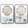 Image 2 : [2]1904-O & 1921 Morgan Silver Dollar NGC MS64/61