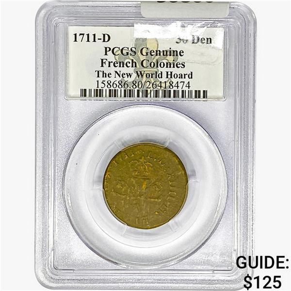 1711-D French Colonies 30 Den PCGS Genuine